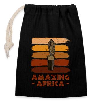 Hair Hairstyle Afro African History Comb Hair - Closable cotton gift bag (14x20cm) - black - Front