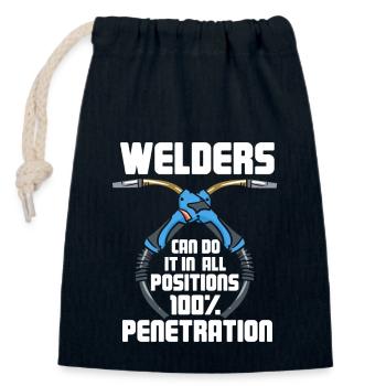 Welders Can Do It In All Positions - Verschließbarer Geschenkbeutel aus Baumwolle (14x20cm) - Navy - Vorne