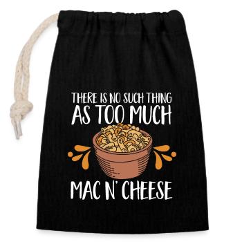 Macaroni Cheese Lover Mac And Cheese - Closable cotton gift bag (14x20cm) - black - Front