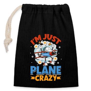 Pilot Aviation Airplane Airline Future Pilots - Verschließbarer Geschenkbeutel aus Baumwolle (14x20cm) - Schwarz - Vorne
