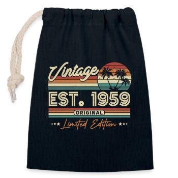 Nostalgie Geburtstagsjahr 1959 - Verschließbarer Geschenkbeutel aus Baumwolle (14x20cm) - Navy - Vorne
