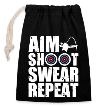 Archer Archery - Closable cotton gift bag (14x20cm) - black - Front