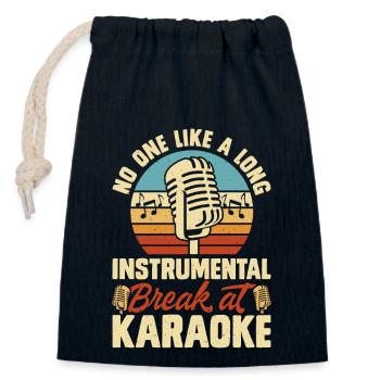 Karaoke Singen - Verschließbarer Geschenkbeutel aus Baumwolle (14x20cm) - Navy - Vorne