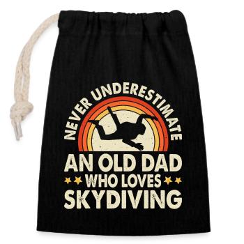 Skydiving - Closable cotton gift bag (14x20cm) - black - Front