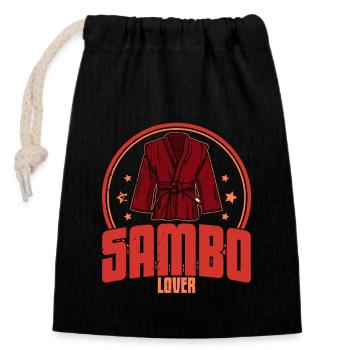 Sambo Wrestling Sports Suit Fighter Martial Arts Ring - Sac cadeau en coton avec cordon (14 x 20 cm) - noir - Devant