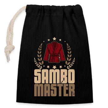 Martial Arts Sambo Wrestling Sports Suit Kimono - Closable cotton gift bag (14x20cm) - black - Front