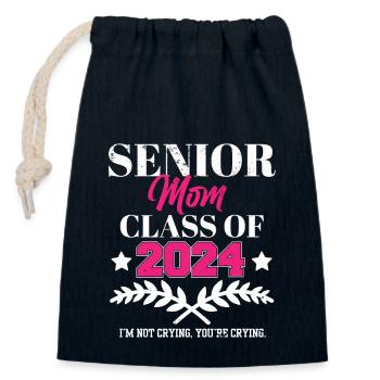 Senior Mom Class of 2024 Proud Mother Graduation - Verschließbarer Geschenkbeutel aus Baumwolle (14x20cm) - Navy - Vorne