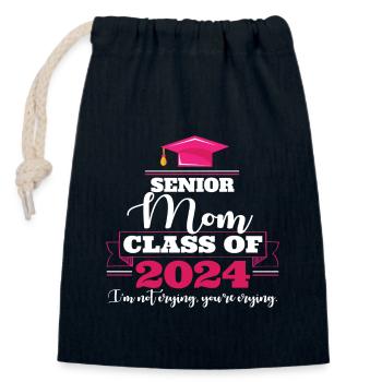 Funny Graduation Party Senior Mom Class of 2024 - Verschließbarer Geschenkbeutel aus Baumwolle (14x20cm) - Navy - Vorne