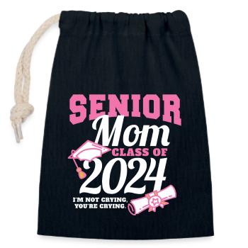 Proud Mama Of A Senior Mom Class of 2024 - Verschließbarer Geschenkbeutel aus Baumwolle (14x20cm) - Navy - Vorne