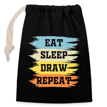 Artiste - Sac cadeau en coton avec cordon (14 x 20 cm) - noir - Devant