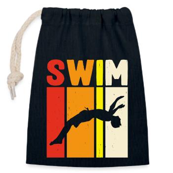 Swimming Float - Closable cotton gift bag (14x20cm) - navy - Front