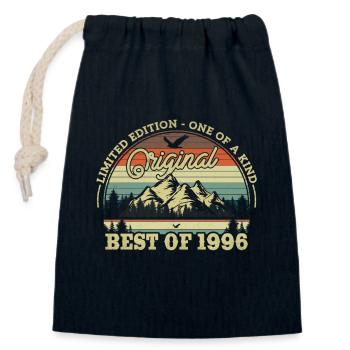 Birthday vintage '96 - Closable cotton gift bag (14x20cm) - navy - Front