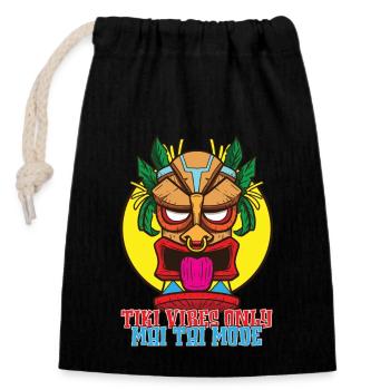 Tiki Maske Hawaiianisches Dekor Luau Party - Verschließbarer Geschenkbeutel aus Baumwolle (14x20cm) - Schwarz - Vorne