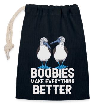 Blaufußtölpel Blue-footed Booby Seevogel - Verschließbarer Geschenkbeutel aus Baumwolle (14x20cm) - Navy - Vorne