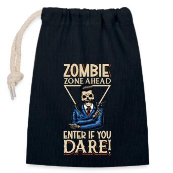 Horror Spooky Hairdresser Hairdresser Hair - Closable cotton gift bag (14x20cm) - navy - Front
