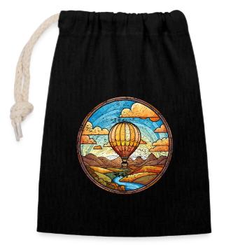 Vol en montgolfière - Balloonist Balloon Glow - Sac cadeau en coton avec cordon (14 x 20 cm) - noir - Devant