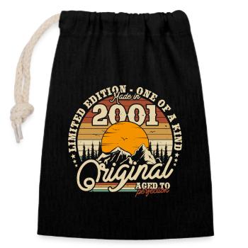 Vintage 2001 Surprise d’anniversaire - Sac cadeau en coton avec cordon (14 x 20 cm) - noir - Devant