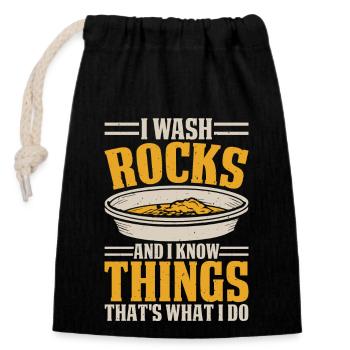 gold panning gold panner gold prospector gold prospector - Closable cotton gift bag (14x20cm) - black - Front