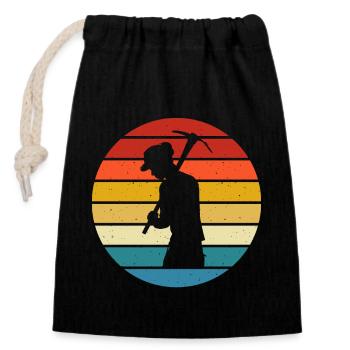 Mining - Closable cotton gift bag (14x20cm) - black - Front