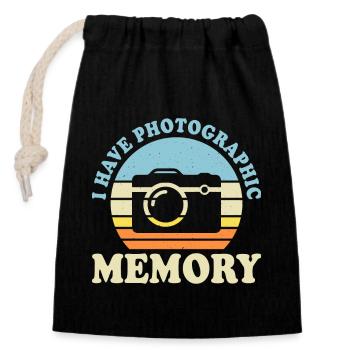 Photographer - Closable cotton gift bag (14x20cm) - black - Front