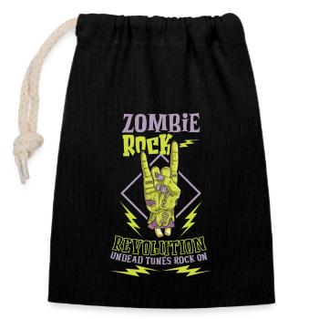 Zombie Rock'n Roll Horror Rock Headbanging Rock - Verschließbarer Geschenkbeutel aus Baumwolle (14x20cm) - Schwarz - Vorne