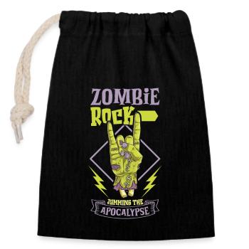 Zombie Rock'n Roll Horror Rock Headbanging Rock - Verschließbarer Geschenkbeutel aus Baumwolle (14x20cm) - Schwarz - Vorne