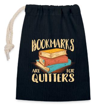 Les signets sont amusants pour les amateurs de livres de Quitter - Sac cadeau en coton avec cordon (14 x 20 cm) - bleu marine - Devant