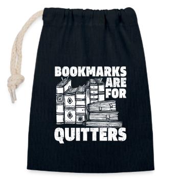 Lesezeichen sind für Quitters Buchliebhaber lustig - Verschließbarer Geschenkbeutel aus Baumwolle (14x20cm) - Navy - Vorne