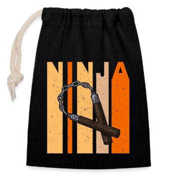 Japan Waffen Nunchaku Ninja Training Kampfsport - Verschließbarer Geschenkbeutel aus Baumwolle (14x20cm) - Schwarz - Vorne