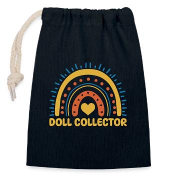 Mignon Poupée Collector Boho Rainbow - Sac cadeau en coton avec cordon (14 x 20 cm) - bleu marine - Devant