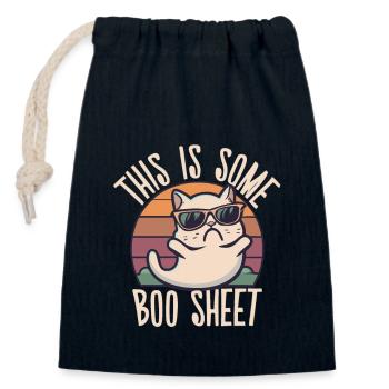 This Is Some Boo Sheet Katze Sonnenbrille Geist - Verschließbarer Geschenkbeutel aus Baumwolle (14x20cm) - Navy - Vorne