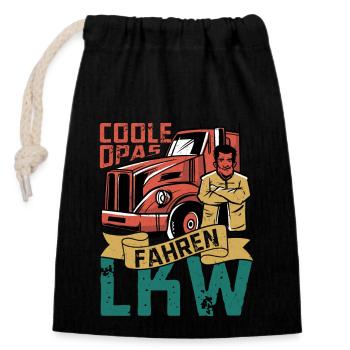 Coole Opas fahren LKW Fahrer Fernfahrer - Verschließbarer Geschenkbeutel aus Baumwolle (14x20cm) - Schwarz - Vorne
