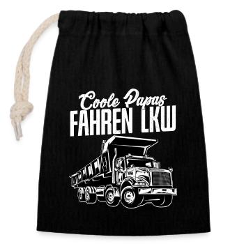 Coole Papas fahren LKW Fahrer Fernfahrer - Verschließbarer Geschenkbeutel aus Baumwolle (14x20cm) - Schwarz - Vorne