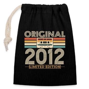 Vintage 2012 Born Legend - Closable cotton gift bag (14x20cm) - black - Front