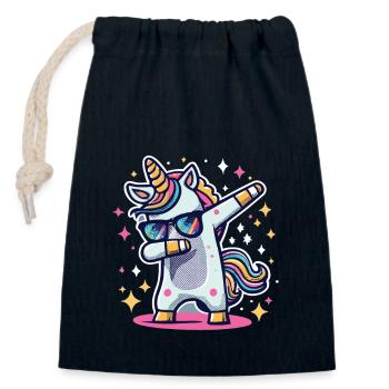 Dab Dabbing Unicorn Dabbing Unicorn Dance - Closable cotton gift bag (14x20cm) - navy - Front