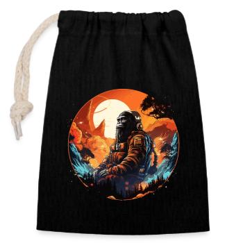 Chill Ape in Another World - Outer Space Ape Astro - Closable cotton gift bag (14x20cm) - black - Front