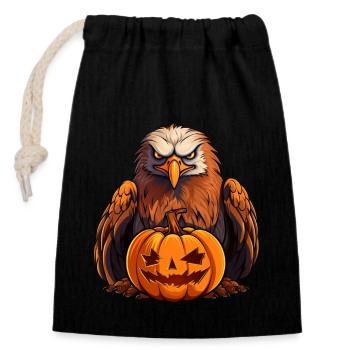 Eagle Pumpkin Lazy Halloween Party Costume pour - Sac cadeau en coton avec cordon (14 x 20 cm) - noir - Devant
