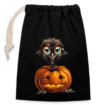 Emu Pumpkin Lazy Halloween Party Costume Enfants - Sac cadeau en coton avec cordon (14 x 20 cm) - noir - Devant
