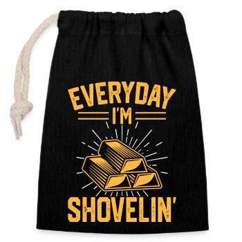 gold panning gold panner gold prospector gold prospector - Closable cotton gift bag (14x20cm) - black - Front