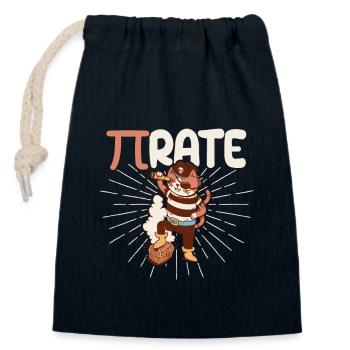 Drôle Pi Day Math Science Chat Pirate - Sac cadeau en coton avec cordon (14 x 20 cm) - bleu marine - Devant