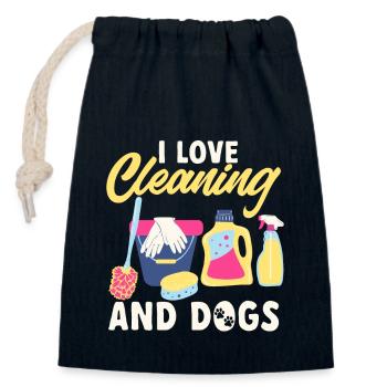 Domestic help, cleaner, housekeeper - Closable cotton gift bag (14x20cm) - navy - Front