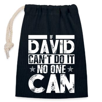Funny Dad David Name Forename - Closable cotton gift bag (14x20cm) - navy - Front