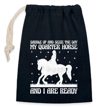 American Quarter Horse Reitpferd Liebhaber Hors - Verschließbarer Geschenkbeutel aus Baumwolle (14x20cm) - Navy - Vorne