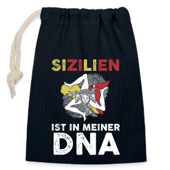 Sicilian Sicilian Sicily - Closable cotton gift bag (14x20cm) - navy - Front