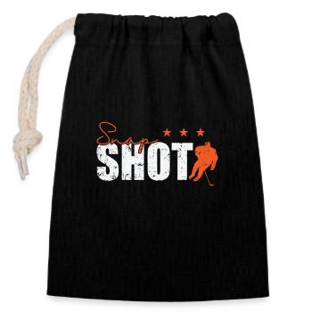 Snap Shot Ice Hockey - Closable cotton gift bag (14x20cm) - black - Front