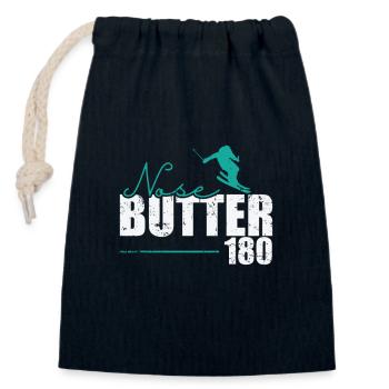 Nose Butter 180 Skifahren - Verschließbarer Geschenkbeutel aus Baumwolle (14x20cm) - Navy - Vorne