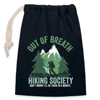 Out of Breath Hiking Society Funny Mountain Hiker - Verschließbarer Geschenkbeutel aus Baumwolle (14x20cm) - Navy - Vorne