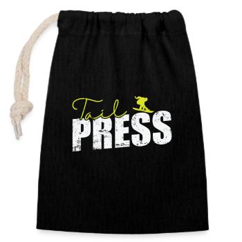Tail Press Snowboard - Closable cotton gift bag (14x20cm) - black - Front