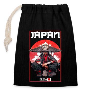 Asia 80s Japanese Retro Samurai Samurai - Closable cotton gift bag (14x20cm) - black - Front