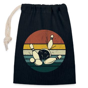 Bowling - Verschließbarer Geschenkbeutel aus Baumwolle (14x20cm) - Navy - Vorne